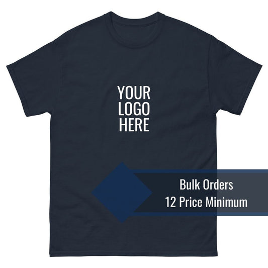 Bulk Custom Unisex T Shirt Printing Minimum 12 Pieces Production Deposit